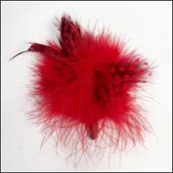  Marabou Red with Guinea Feathers